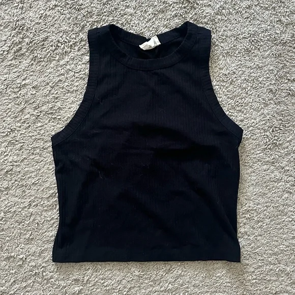 Open Edit Black Ribbed Tank - Picture 1 of 3